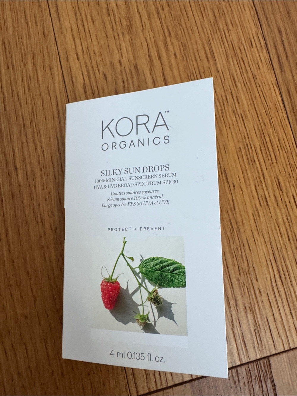 KORA Organics Silky Sun Drops SPF 30 -4 ml/ 0.135 fl OZ sample size